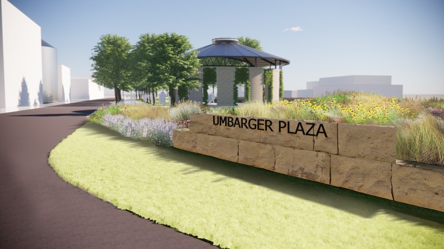 Umbarger Plaza Sign